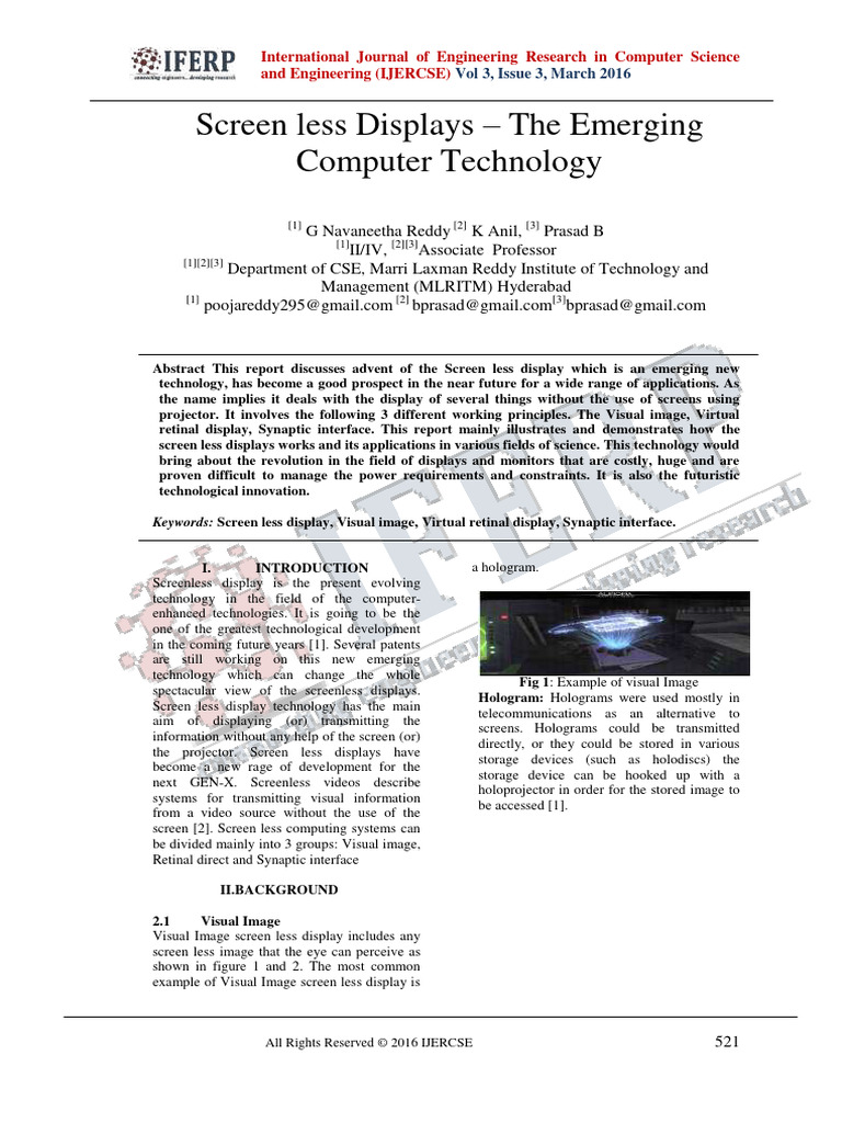 Screen Less Displays The Emerging PDF | PDF