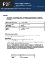 Srinu Python Resume