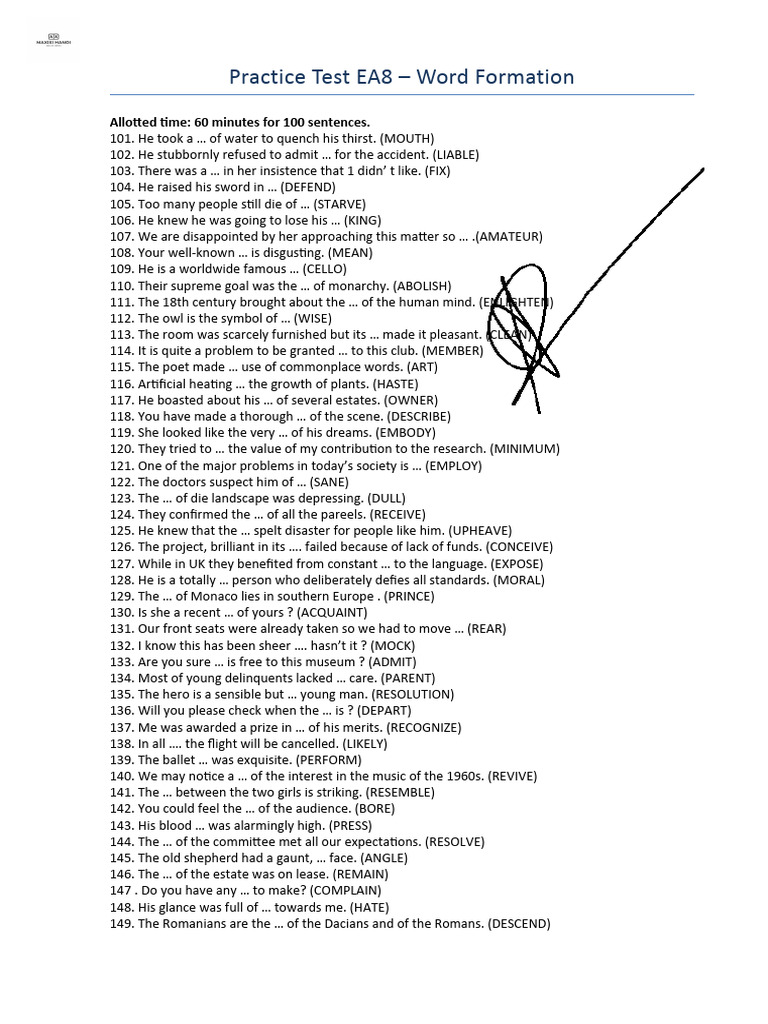 EA8 - Ôn WordForm | PDF