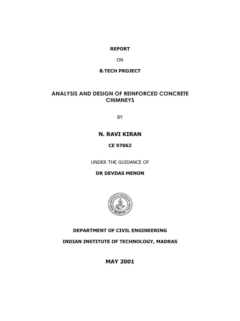 RCC Chimney Design and Wind Load Analysis | PDF | Wind Speed | Normal Mode
