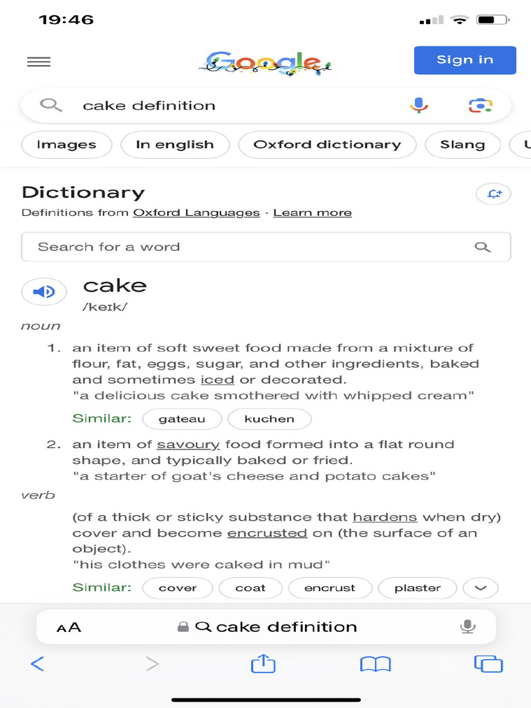 Cake Definition Google Search PDF