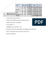 No Product Name Quantity Price TAX Unit Price