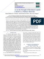 Effects of Fiberglass On The Strength of Reclaimed Asphalt Pavement (RAP) As A Subbase Materials