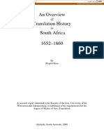 An Overview Translation History South Africa 1652-1860: by Birgitt Olsen