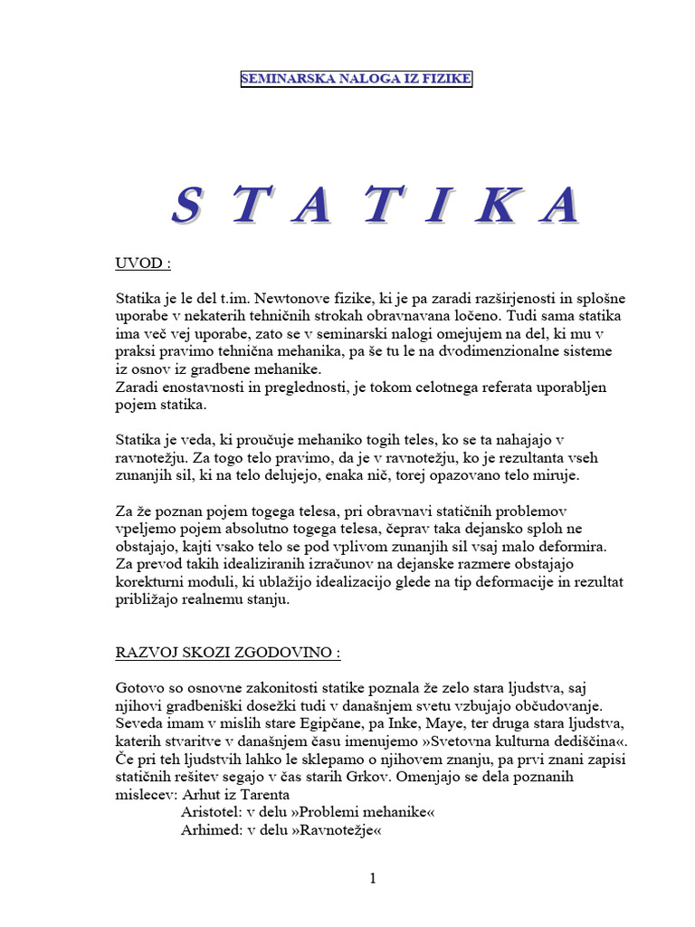 Statika | PDF