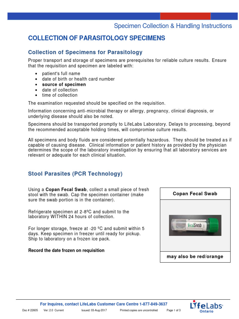 Collection of Parasitology Specimens | PDF