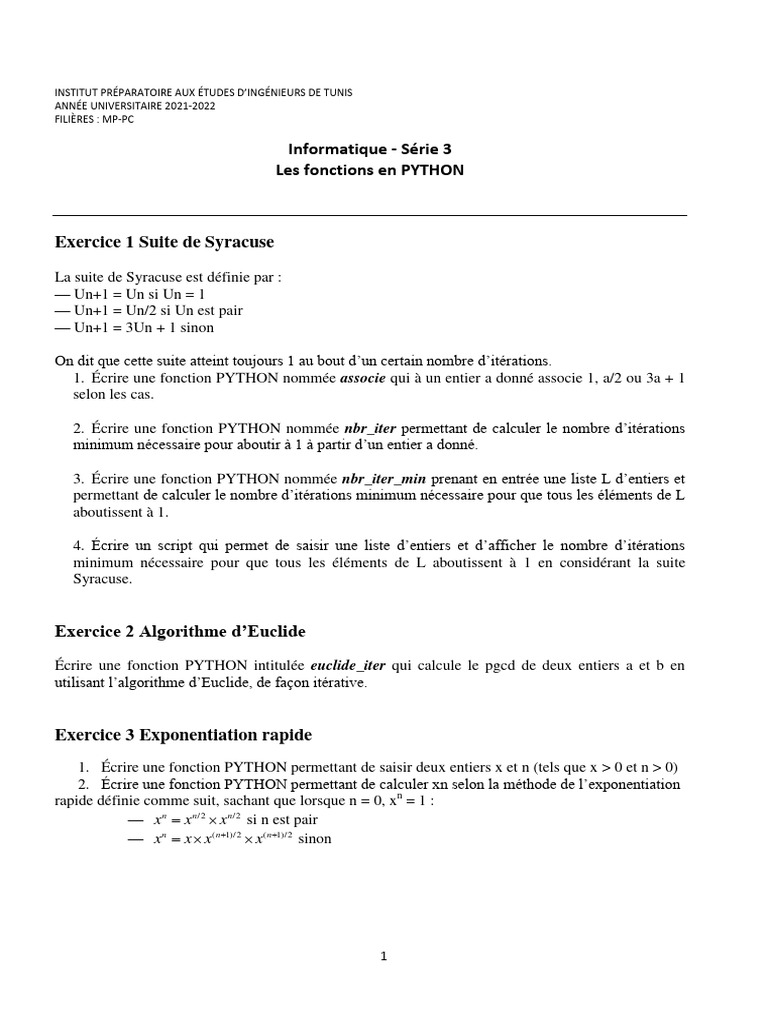 Exponentiation rapide en Python | PDF | Python (Langage de ...