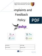 Complaints and Feedback Policy - 2021 - 2022