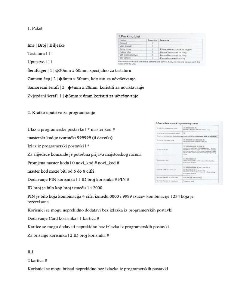 Prevod Uputstva | PDF