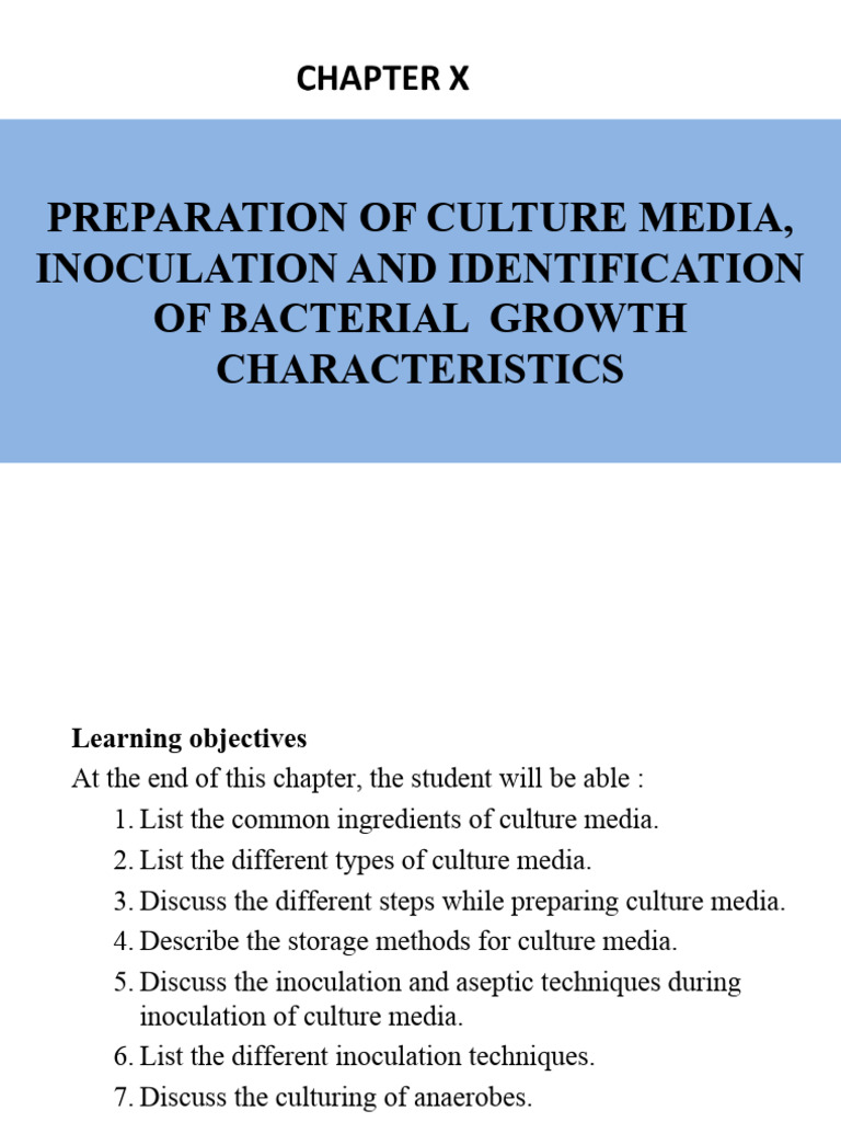 Culture Media Preparation and Inoculation | PDF | Growth Medium ...