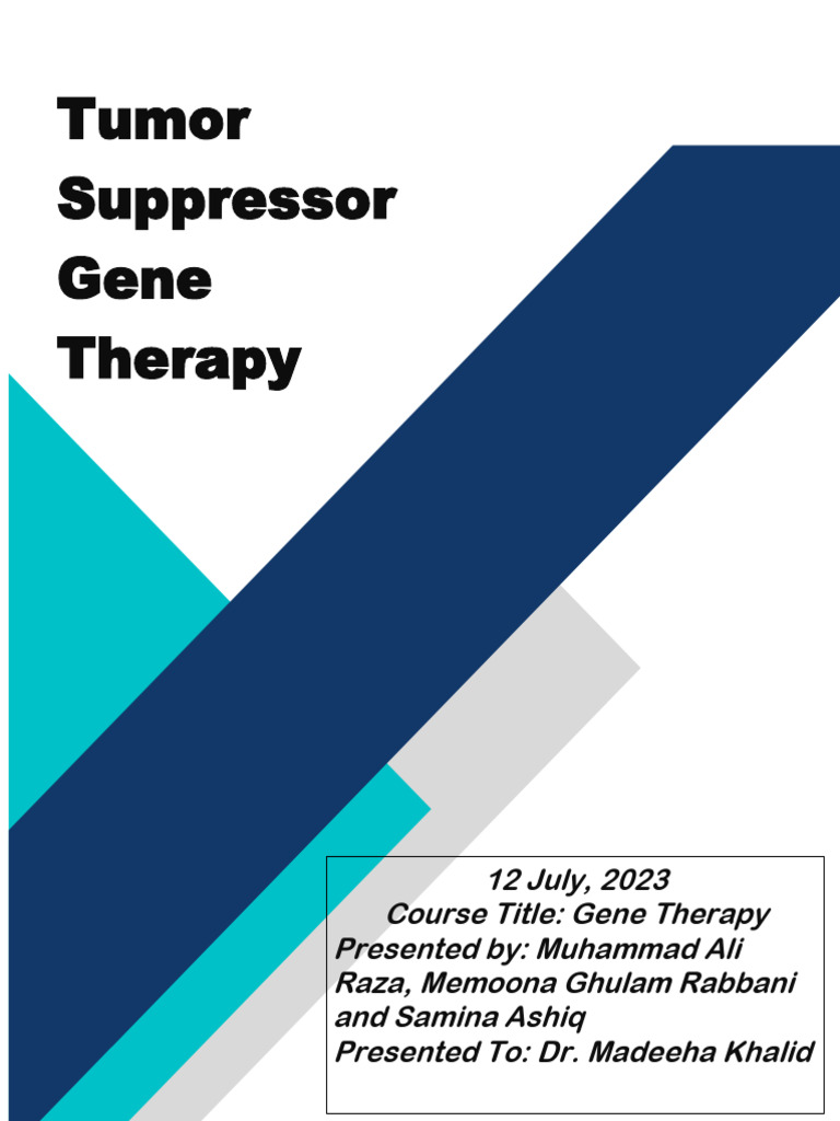 Tumor Suppressor Gene Therapy | PDF | Tumor Suppressor Gene | Gene Therapy