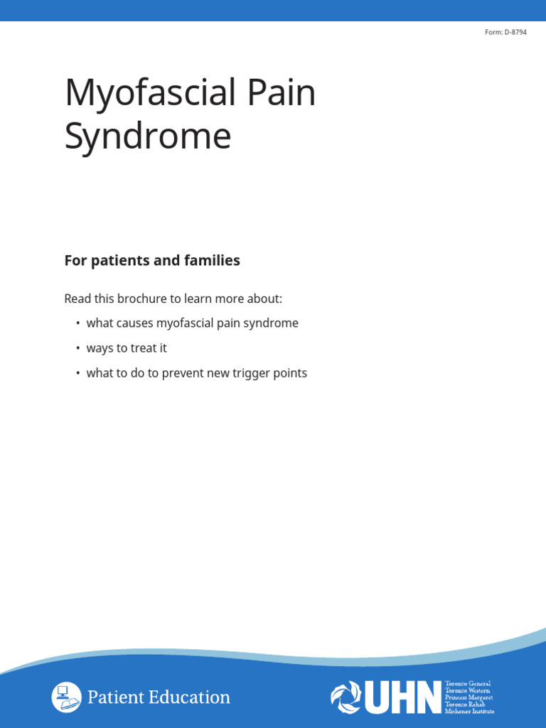 Myofascial Pain Syndrome PDF Myofascial Trigger Point Massage