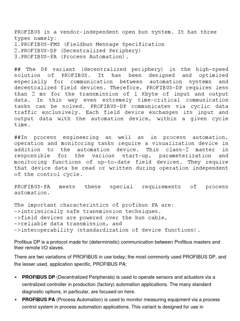 Profibus DP & Pa | PDF | Electronics | Engineering