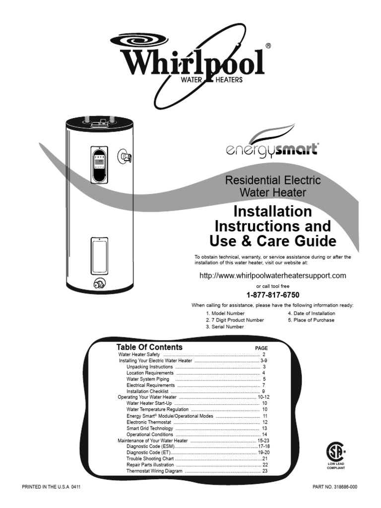 Whirlpool Hot Water Heater PDF