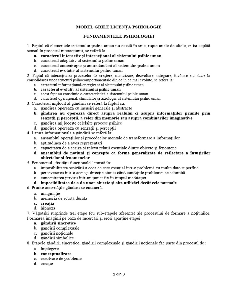 Grile Fundamente | PDF