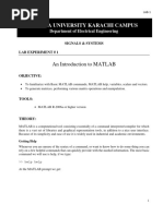 Bahria University Karachi Campus: An Introduction To MATLAB