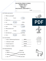 Grade 1 Diagnostic Assignment-1 ANSWER KEY