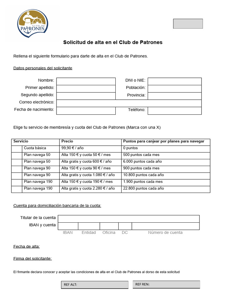 Alta en El Club de Patrones | PDF