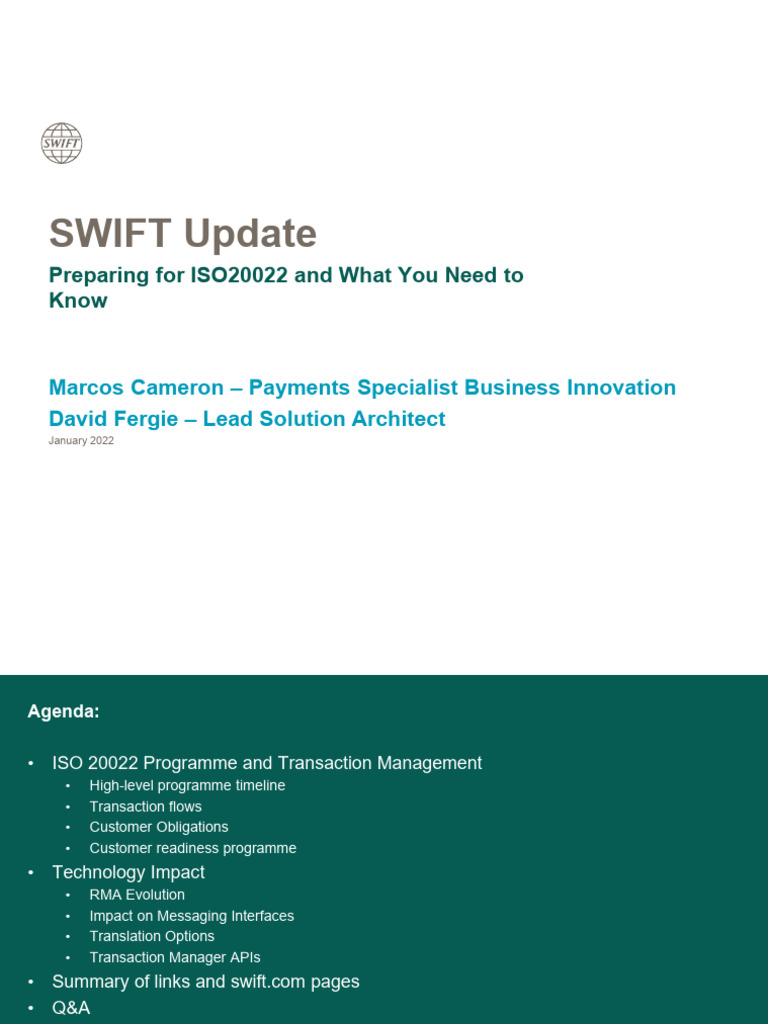 Swift Iso20022 | PDF
