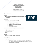 Budget Assumptions Sample