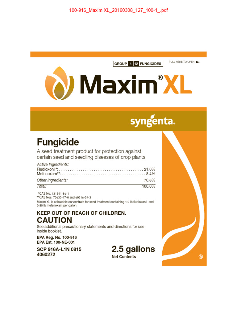 Fungicide: 2.5 Gallons | PDF | Bean | Waste
