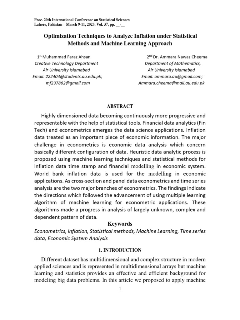 Econometrics & ML for Inflation Analysis | PDF | Business | Finance ...