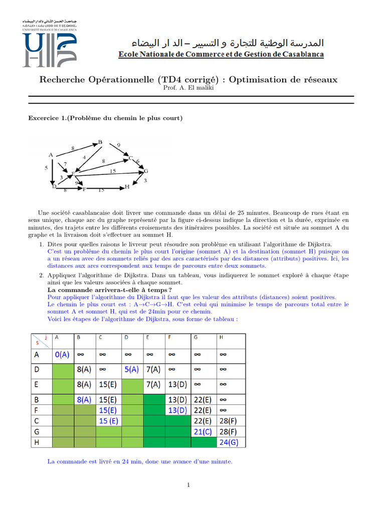 TD4 RO2023 Corrig Ã© | PDF | Théorie des graphes | Mathématiques discrètes