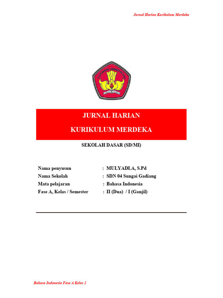 Jurnal Harian Kurikulum Merdeka Kelas 2 | PDF