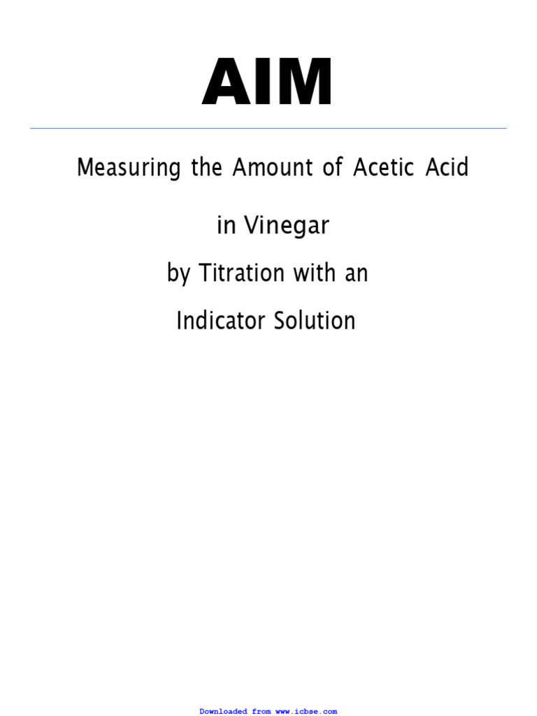 Acetic Acid Pdf Titration Chemistry
