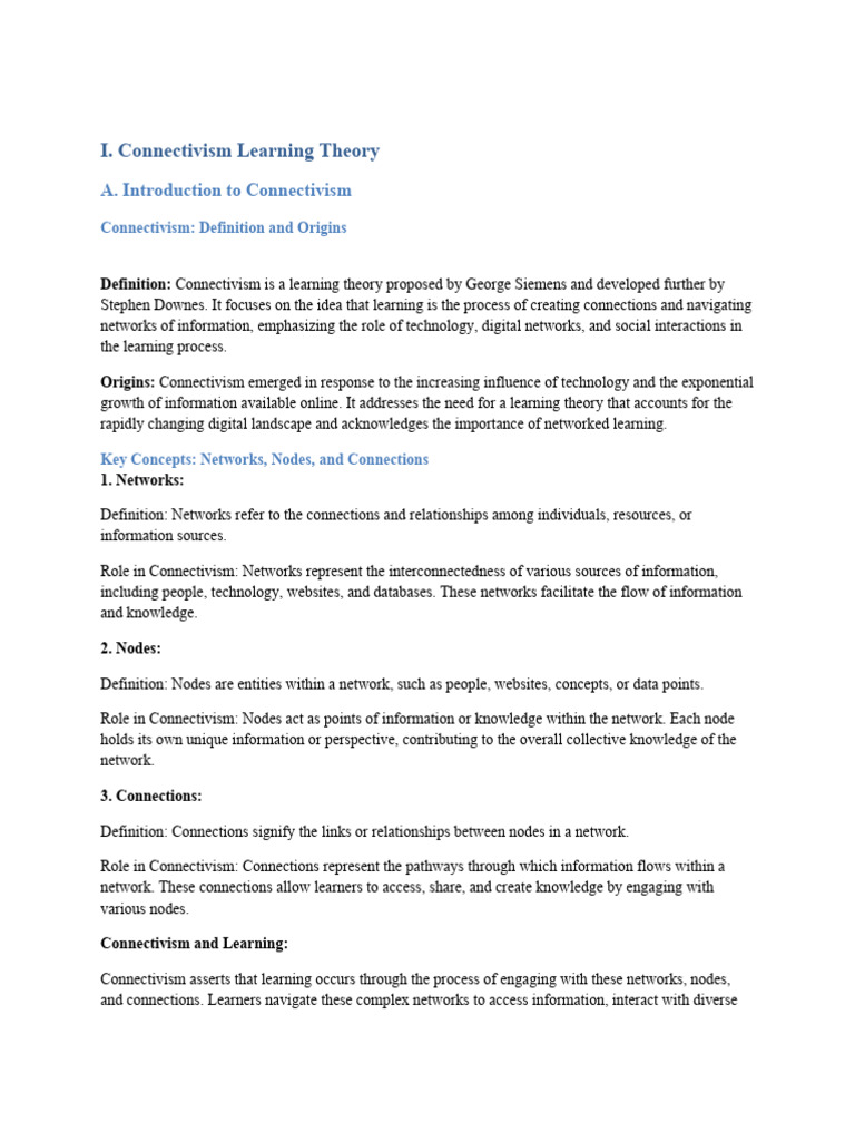 Understanding Connectivism in Learning | PDF