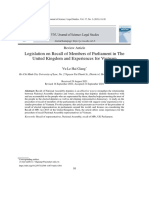 Legislation On Recall of Members of Parliament in The United Kingdom and Experiences For Vietnam