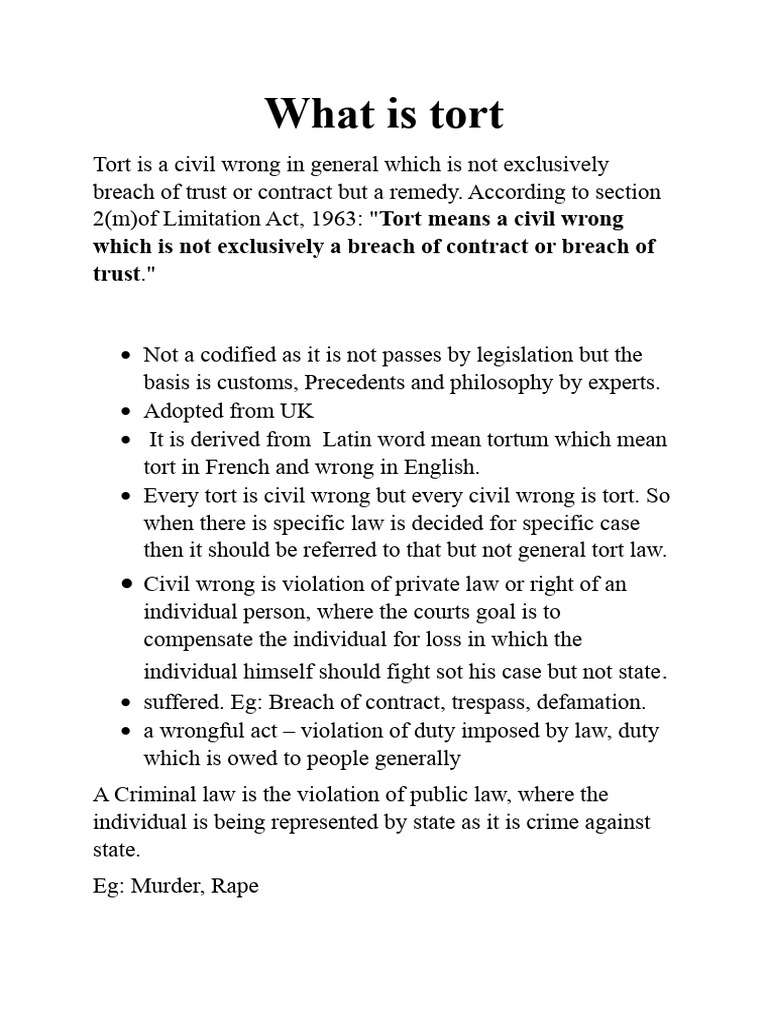 Torts | Download Free PDF | Tort | Legal Liability