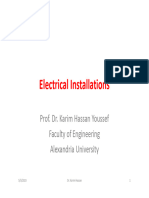 Electrical Installations: Prof. Dr. Karim Hassan Youssef Faculty of Engineering Alexandria University