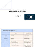 Notes - Metals and Non Metals