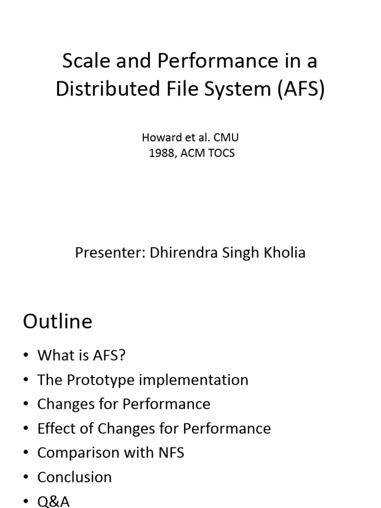 AFS Performance and Scalability Analysis | PDF | Computers