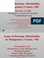 Issues of Housing Affordability in Montgomery County, MD