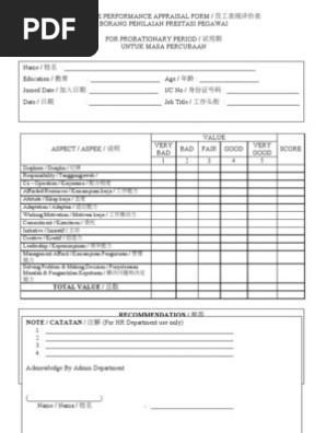 Appraisal Form