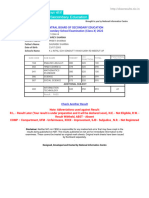 Secondary School Examination (Class X) 2022