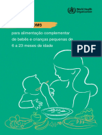 Diretriz Da OMS: para Alimentação Complementar de Bebês e Crianças Pequenas de 6 A 23 Meses de Idade