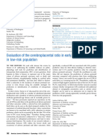 Evaluation of The Cerebroplacental Ratio in Early