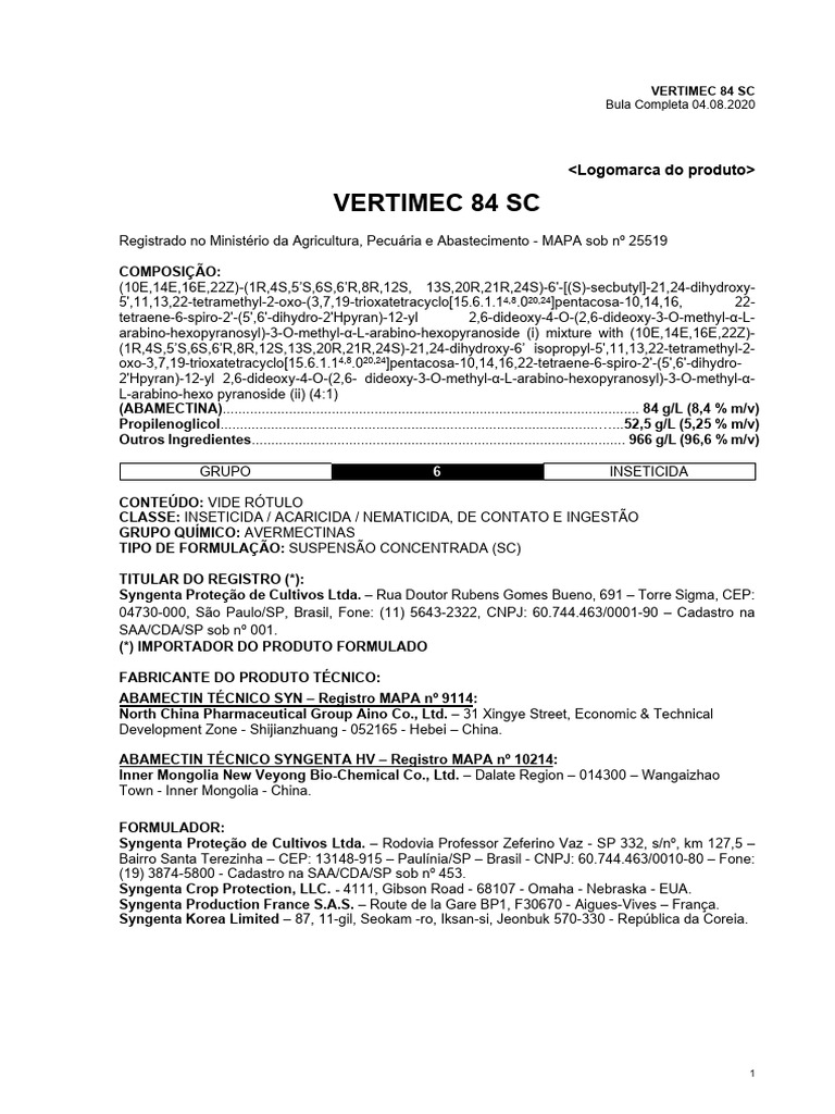 VERTIMEC EC LT. 1 > Agrofarmaci, Insetticidi – Acaricidi - Agrochimica srl
