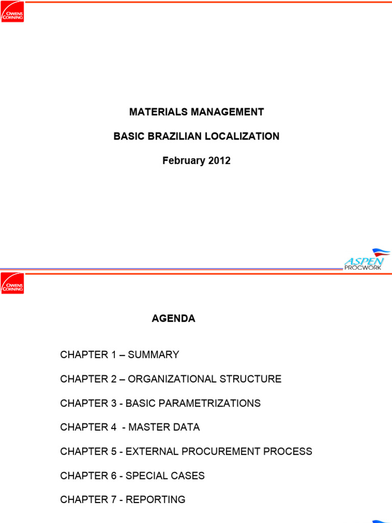 Brazilian Materials Management Guide | PDF