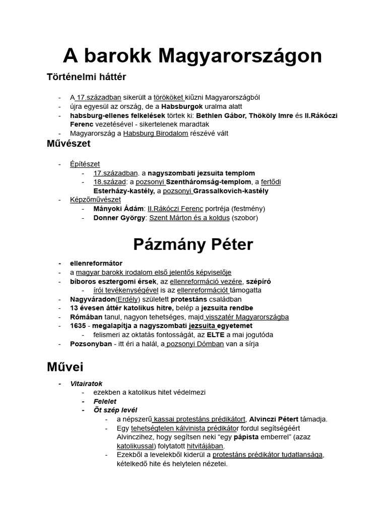 A Barokk Magyarországon | PDF
