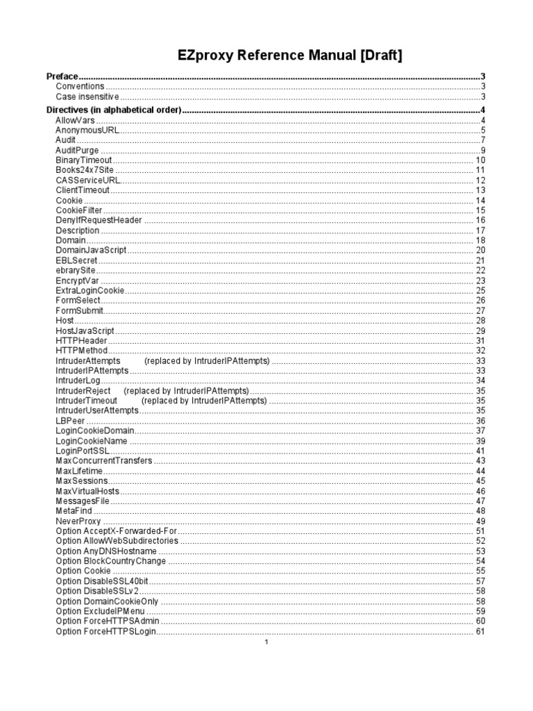 EZproxy Configuration Reference Guide | PDF | Http Cookie | Port ...