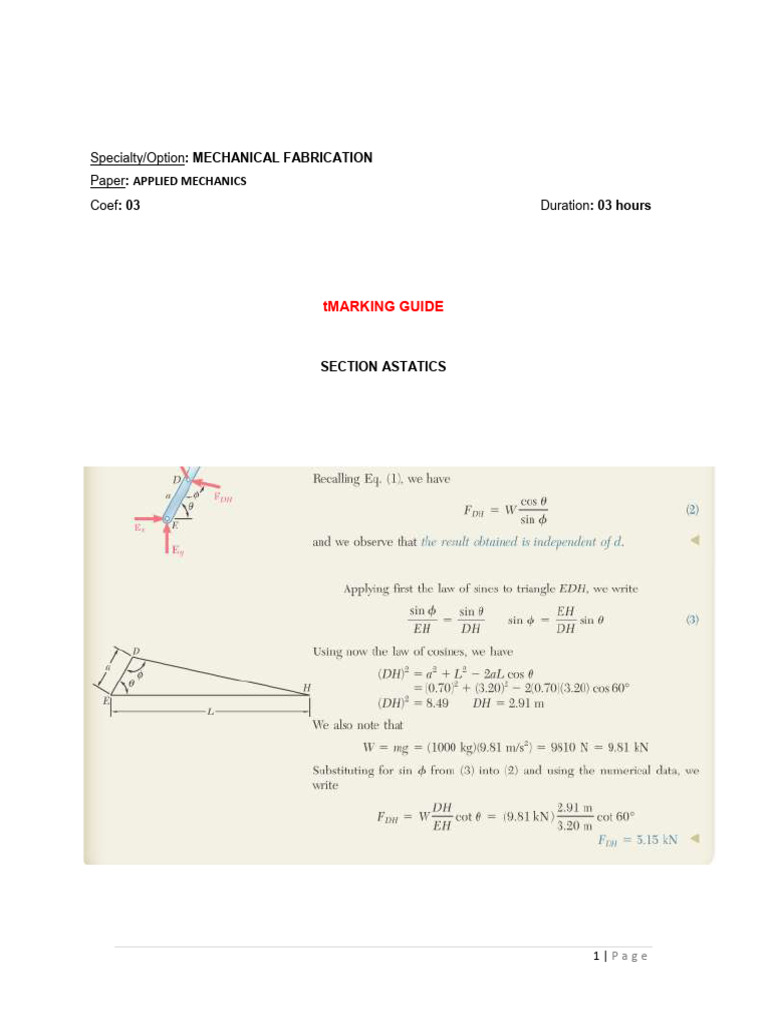 Applied Mechanics Exercises and Solutions | PDF | Pressure Measurement ...