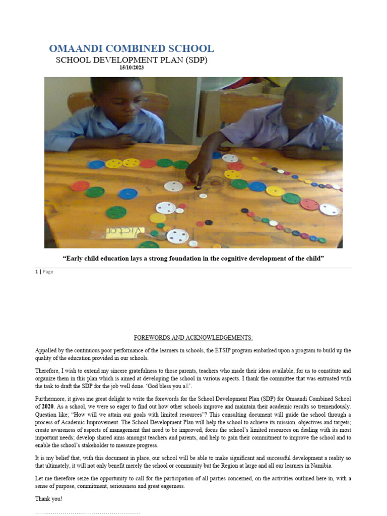 School Development For 2019 Sdp Repaired Pdf