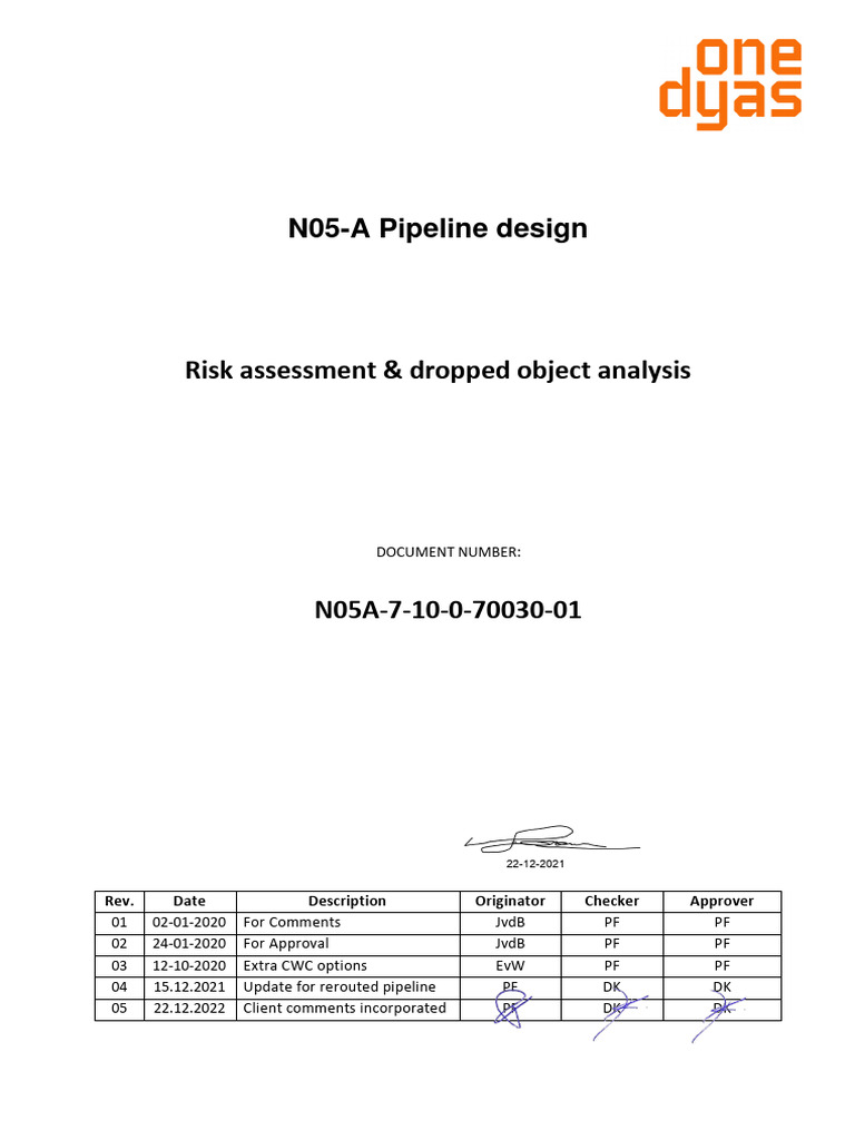 N05-A Pipeline Risk & Object Analysis | PDF | Fracture | Pipeline Transport