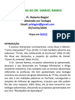 Respostas Ao Dr. Samuel Ramos - Pr. Roberto Biagini