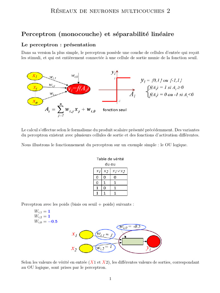 Reseaux de Neurones Multicouches 2 | PDF | Ordinateurs