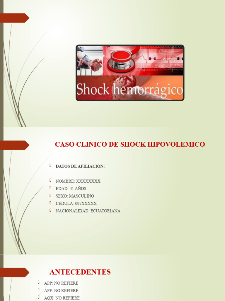 Shock Hipovolemico | Descargar gratis PDF | Medicina CLINICA ...